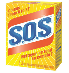[050506] ''S.O.S'' TAMPONS TOUT USAGE, AVEC SAVON, EN LAINE D'ACIER VENDU 60/CAISSE