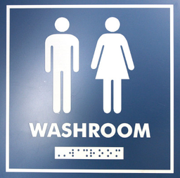 [050965-F] FROST-965 ENSEIGNE DE PORTE POUR TOILETTE HOMME/FEMME EN BRAILLE